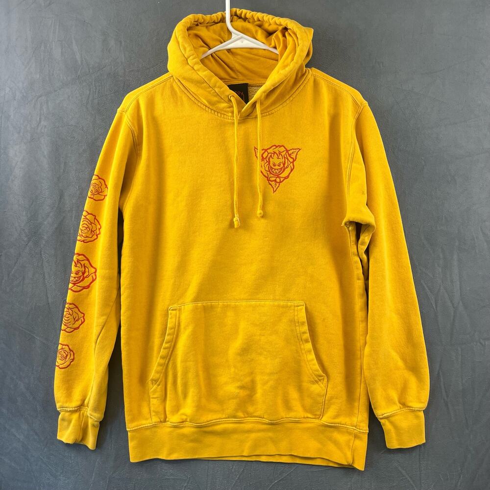 Vintage Y2K Spitfire Skateboard Big Head Mens Pullover Hoodie Rose Graphic Print
